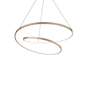 Luminosa Oz LED Decorative Swirl Integrated Pendant Light Gold, 3000K