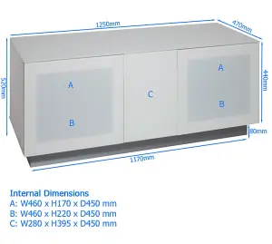 Alphason Element TV-Stand White, Modular XL 2500mm