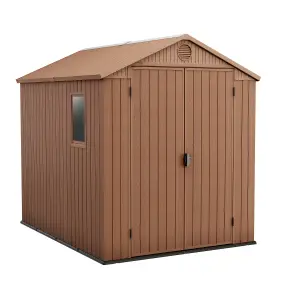 Keter Darwin 8x6 ft Apex Plastic 2 door Shed with floor & 1 window