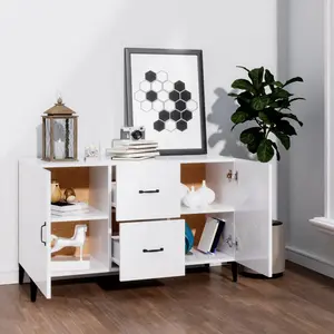 Jerrell Sideboard 100x36x60 cm Engineered Wood High Gloss White