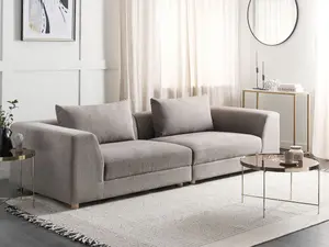 Beliani Modern 3 Seater Sofa Brown LERMON