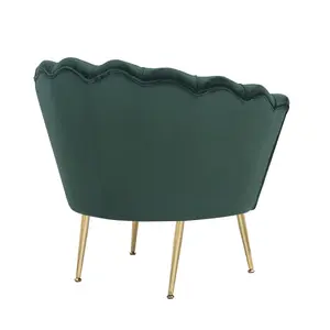 Velvet Bottle Green Daisy Accent Chair