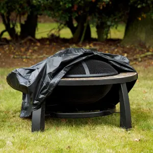 30" Deluxe Traditional Style Fire Pit with Slate Top & Drawstring Cover - DG240