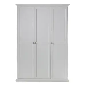 Paris Wardrobe with 3 Doors in White