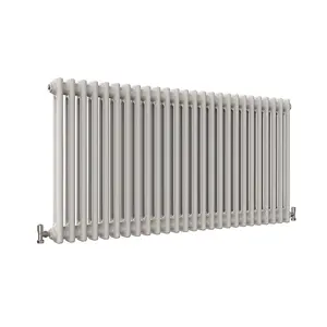 Horizontal White Double Column Radiator (H) 600mm x (W) 1190mm, 5425 BTU.