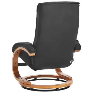 Massage Chair with Footstool HERO Fabric Black