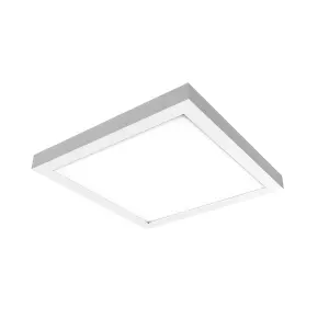 GoodHome Wundt Matt White Aluminium effect Square Cool, natural & warm white Light panel (L)300mm