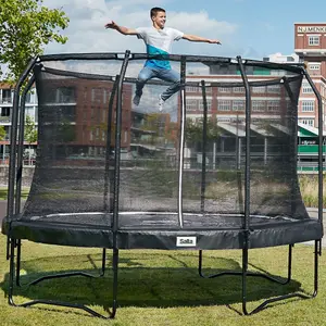 14ft Salta Black Round Premium Edition Trampoline with Enclosure