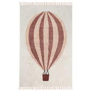 Cotton Kids Rug Balloon Print 140 x 200 cm Off-White BAZALETI