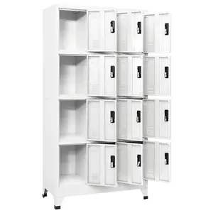 Berkfield Locker Cabinet White 90x45x180 cm Steel