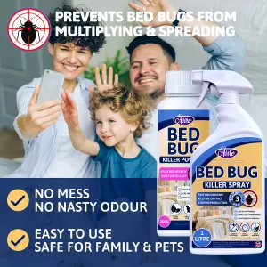 Aviro Bed Bug Killer Pack - Fast Acting Bed Bug Spray & Natural Bed Bug Powder. Bed Bug Treatment for Home Use. Spray & Powder