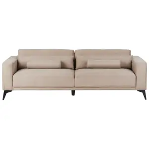 3 Seater Fabric Sofa Taupe ANGE