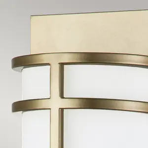 Luminosa Fusion 2 Light Flush Wall Lamp, Painted Natural Brass