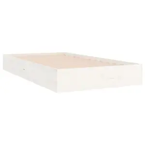 Berkfield Bed Frame White Solid Wood 100x200 cm