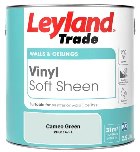 Leyland Trade Vinyl Soft Sheen Walls & Ceilings Emulsion Paint Cameo Green (PPG1147-1) - 2.5L