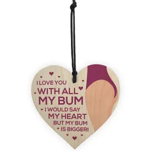 Love You Plaque Wood Heart Anniversary Christmas Gift For Husband Keepsake