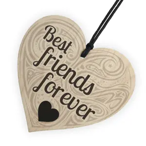 Red Ocean Friendship Best Friends Forever Sign Hanging Wooden Shabby Chic Love Heart Gift