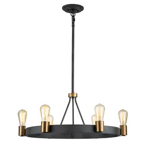 Luminosa Hinkley Silas Cylindrical Pendant Ceiling Light Aged Zinc & Heritage Brass