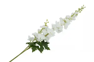 Fiori 90cm White Delphinium Spike Artificial Plant Foliage