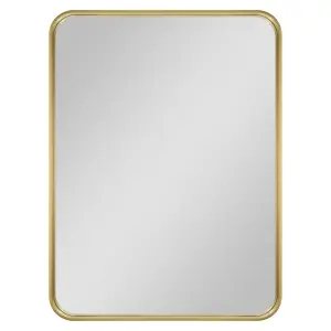 GoodHome Tisa Gold effect Rectangular Wall-mounted Bathroom Mirror (H)60cm (W)80cm