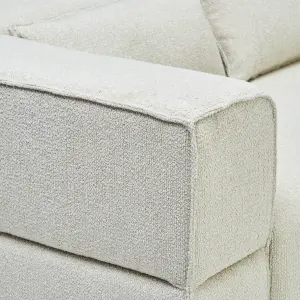 Aurora 2 Seater Sofa in Mikah Vanilla with Ottoman