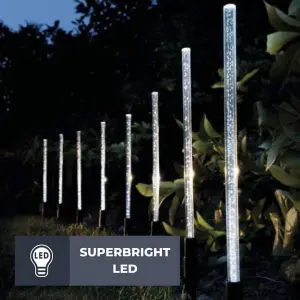 8 Large Solar Powered Stake Lights with Bubble Effect LED Lights Decorative Garden lighting