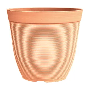 simpa 2PC Terracotta Rustic Ridge Plastic Planters.