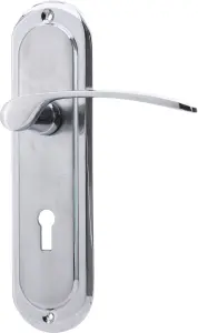 Sandleford Hainton Door Handle Lock Lever Set - Dual Tone Polished & Brushed Chrome