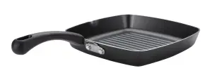 Prestige Super Tough Easy Clean Black Square Aluminium Non-Induction, Non-Stick Grill Pan 24cm