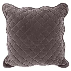 Monterra Cotton Geometric Square Velvet Luxury Cushion Cushion Mink