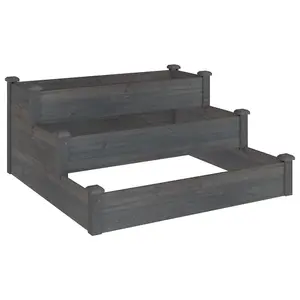 Berkfield Garden Raised Bed Grey 120x120x56 cm Solid Wood Fir