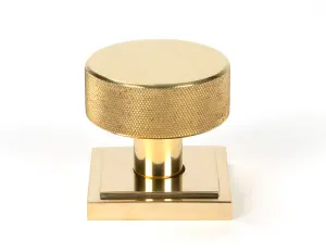 From The Anvil Polished Brass Brompton Mortice/Rim Knob Set Knob (Square)