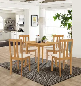 Hallowood Furniture Ledbury Light Oak Drop Leaf Dining Table with 4 Aston Chairs