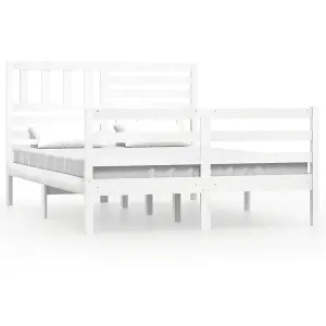 Berkfield Bed Frame White Solid Wood 120x200 cm