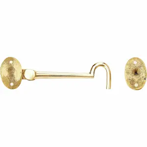 Polished Brass Cabin Hook And Eye 100mm