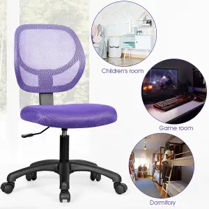 Costway Ergonomic Computer Desk Chair Low-Back Task Study Chairs Office Armless Chair