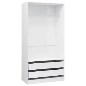 Wardrobe High Gloss White 100x50x200 cm Engineered Wood