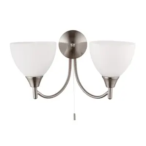 Barium Steel Armed Sconce Satin Chrome