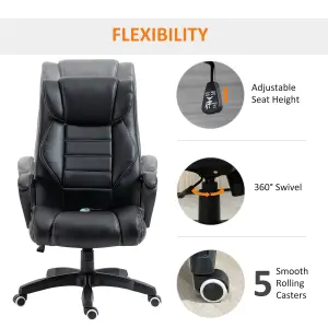 Vinsetto High Back 6 Points Vibration Massage Executive Office Chair, Black