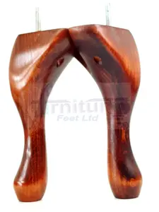 QUEEN ANNE WOODEN LEGS 250mm HIGH SET OF 4 MAHOGANY WASH REPLACEMENT FURNITURE FEET  M8