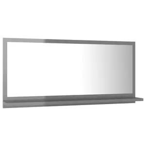 Dorlene Framed Wall Mounted Bathroom Mirror High Gloss Grey / 80 cm