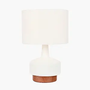 Wood Effect Textured Ceramic Table Lamp