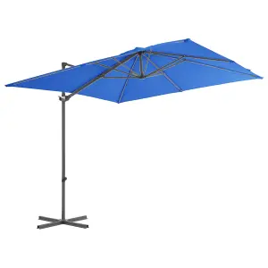 Berkfield Cantilever Umbrella with Steel Pole Azure Blue 250x250 cm