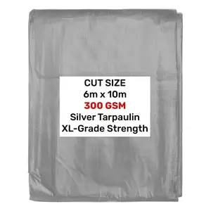 6m x 10m  Tough heavy duty waterproof tarpaulin/cover up tarp,300gsm builders sheet,garden +camping