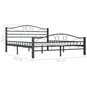 Berkfield Bed Frame Black Metal 140x200 cm