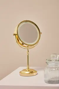 Maison by Premier Cassini Gold Finish Iron Led Table Mirror