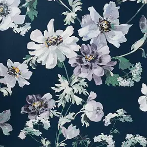 GoodHome Amazo Blue Floral Textured Wallpaper