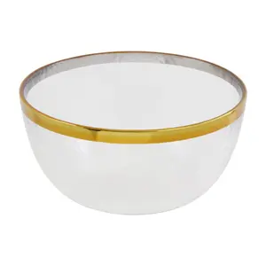 Maison by Premier Ida 15cm Glass Bowl With Gold Rim