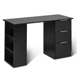 Isabella 3 Drawer Computer Desk Black