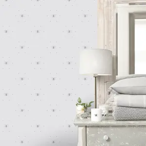 Sophie Allport Grey Bees Pearl effect Embossed Wallpaper